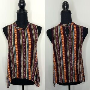 Monteau Multi Color Sleeveless Stretchy Top (XL)
